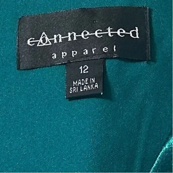 Connected Apparel Shiny Emerald Green Satin Finish Midi Dress Cap Sleeve - Picture 6 of 7